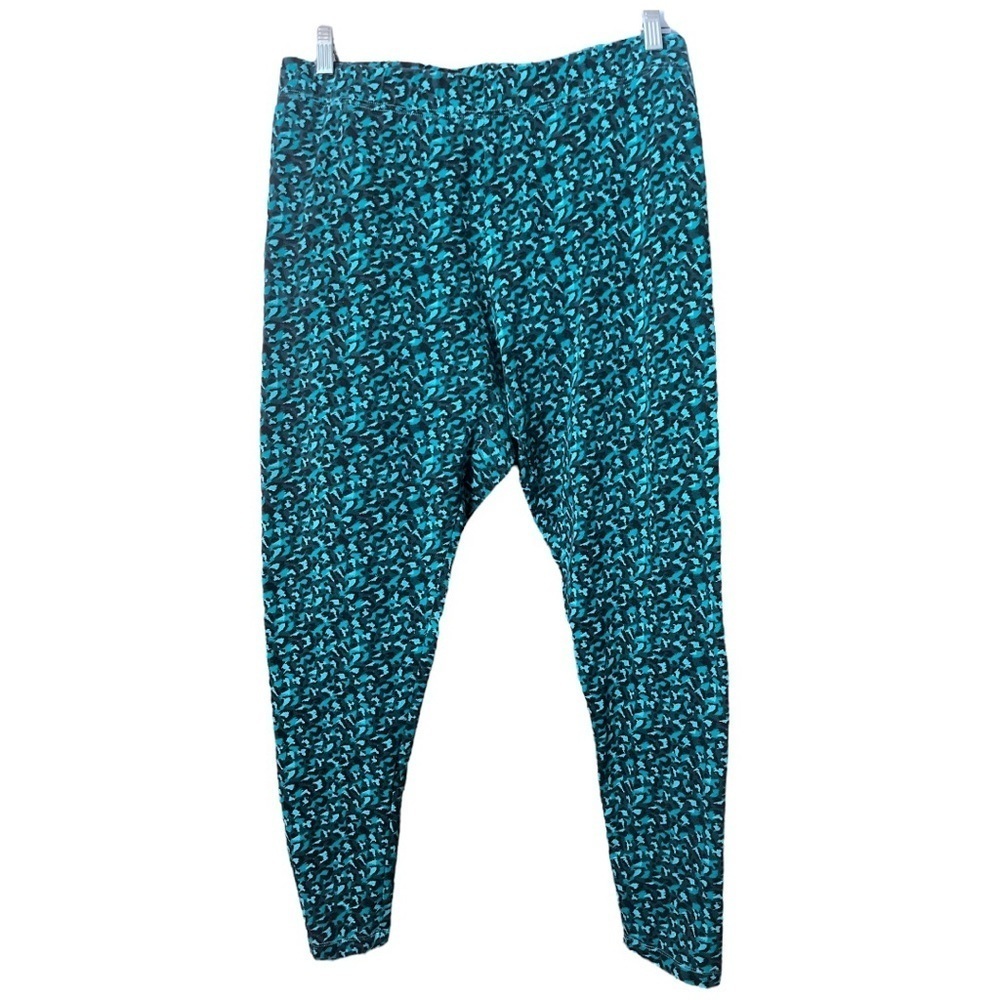 Soft Surroundings Teal Abstract Print Leggings